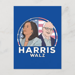 Harris Walz Election Postcard