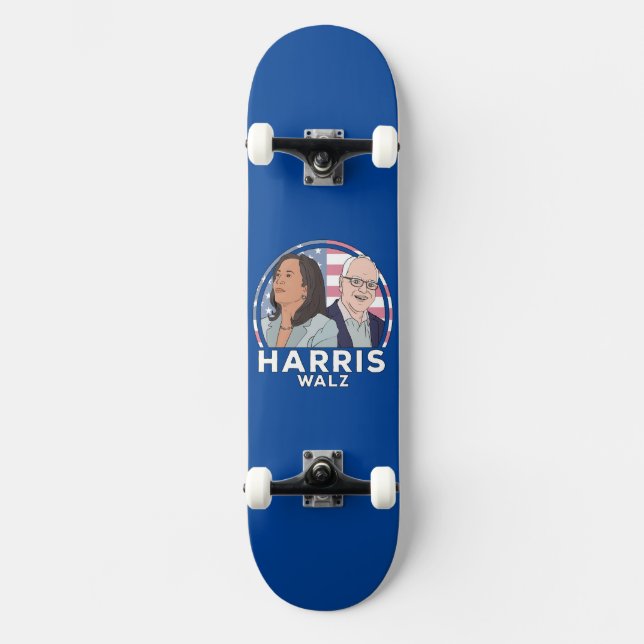 Harris Walz Election Skateboard (Front)