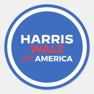Harris Walz for America 2024 Classic Round Sticker