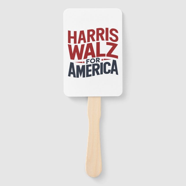 harris walz for america  hand fan (Front)