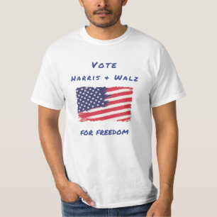 Harris & Walz Freedom Flag Election T-Shirt