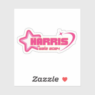 Harris Walz Girly Pink Stars and Hearts President