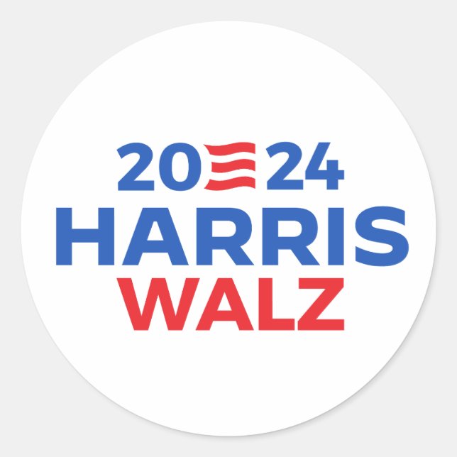 Harris Walz in 2024 Classic Round Sticker (Front)