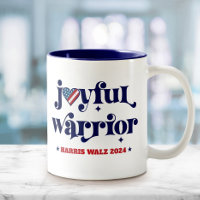 Harris Walz Joyful Warrior USA Flag Heart White