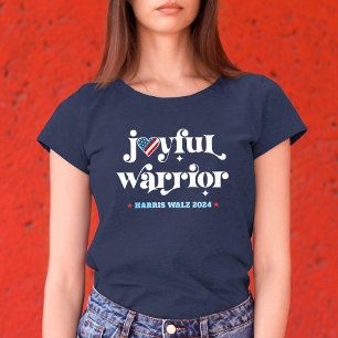 Harris Walz Joyful Warrior USA Heart Flag Election Tri-Blend Shirt