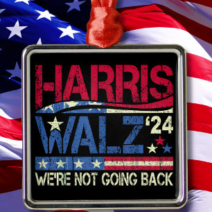 Harris Walz Kamala Harris 2024 Tim Walz Metal Tree Decoration