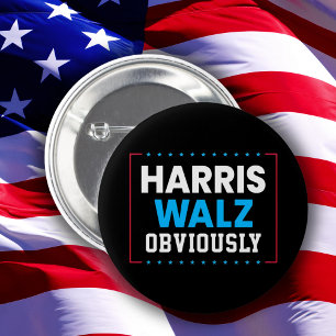 Harris Walz Obviously 6 Cm Round Badge