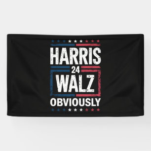 Harris Walz Obviously Harris Waltz 2024 Election Banner