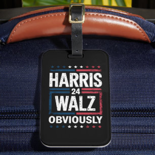 Harris Walz Obviously Harris Waltz 2024 Election Luggage Tag