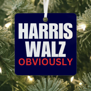Harris Walz OBVIOUSLY Harris Walz 2024 Obviously Metal Tree Decoration