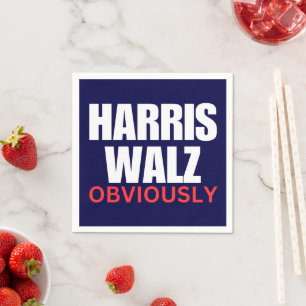 Harris Walz OBVIOUSLY   Harris Walz 2024 Obviously Napkin