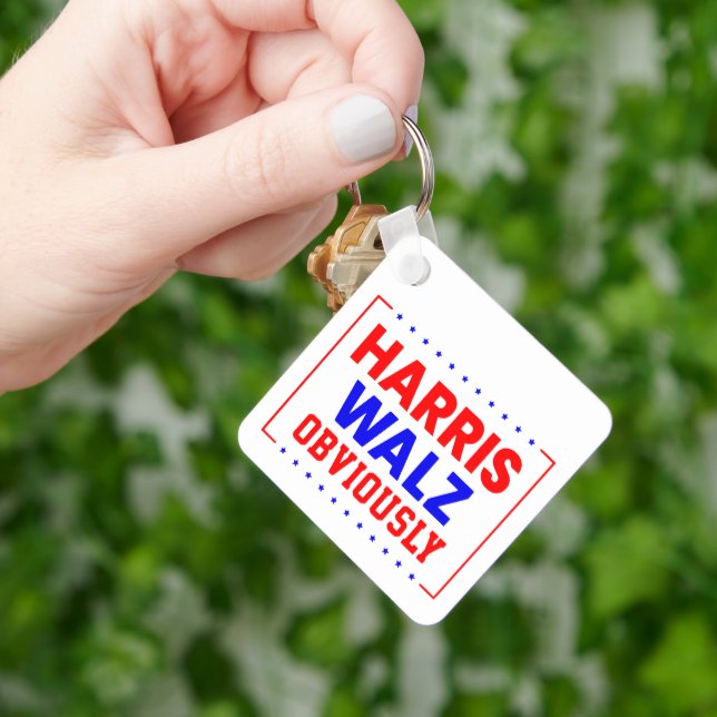 Harris Walz Obviously Kamala Harris for President Key Ring (Hand)