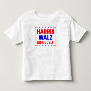 Harris Walz Obviously Kamala Harris for President Toddler T-Shirt