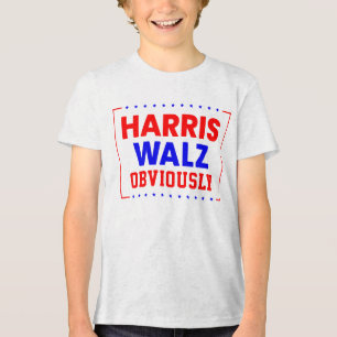 Harris Walz Obviously Kamala Harris for President Tri-Blend Shirt