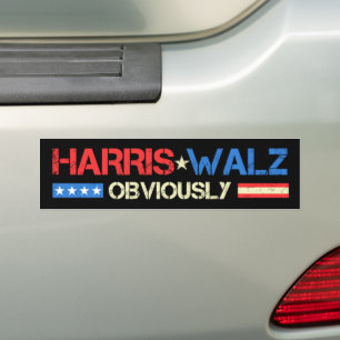 Harris Walz Obviously Kamala Harris Waltz 2024 Bumper Sticker