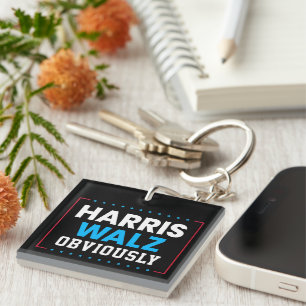 Harris Walz Obviously Key Ring
