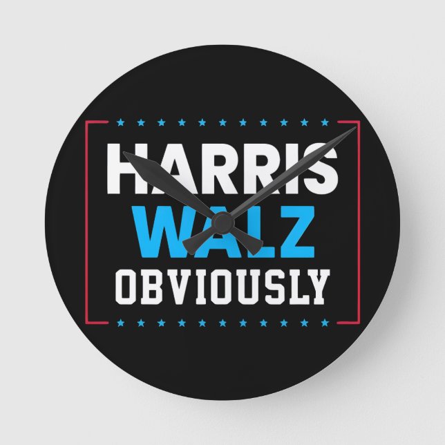 Harris Walz Obviously Round Clock (Front)