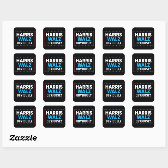 Harris Walz Obviously Square Sticker (Sheet)