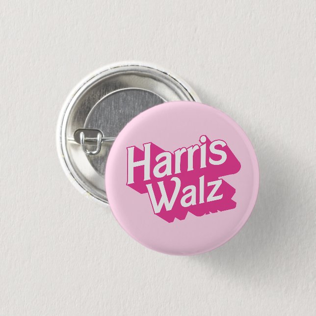 Harris Walz Pink 3 Cm Round Badge (Front & Back)
