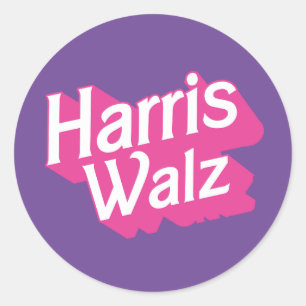 Harris Walz Pink Classic Round Sticker
