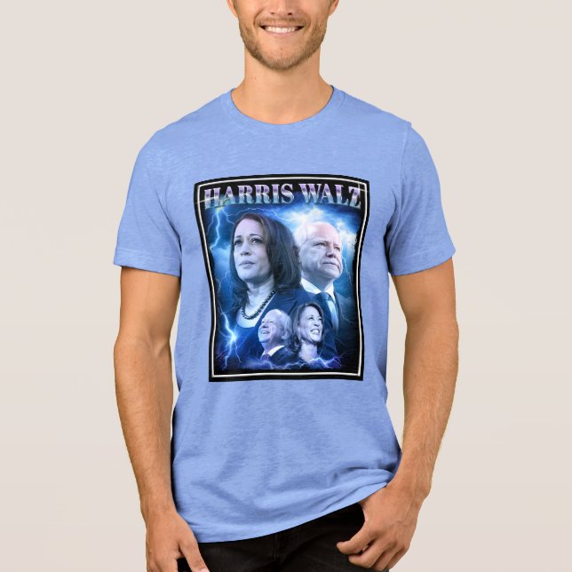 Harris Walz Retro 90s Style Tri-Blend Shirt (Front)