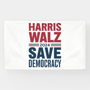 Harris Walz Save Democracy Banner