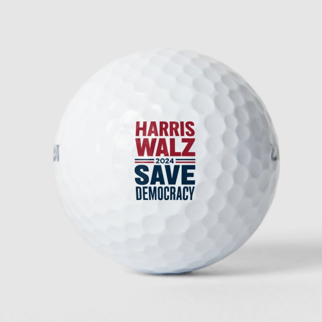 Harris Walz Save Democracy Golf Balls (Front)