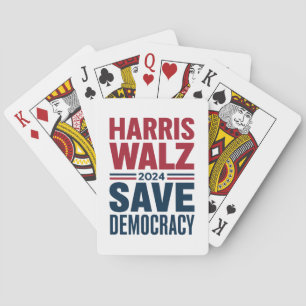 Harris Walz Save Democracy Playing Cards