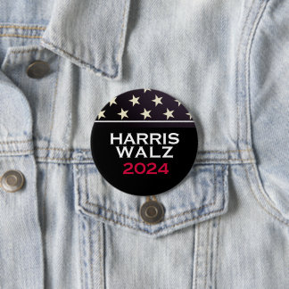 HARRIS WALZ Stars and Stripes 2024 CAMPAIGN 7.5 Cm Round Badge