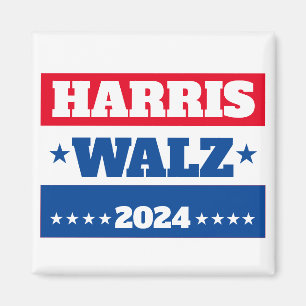 Harris Walz   Tim Walz 2024 Campaign Blue Red Magnet