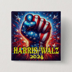 Harris walz vance 2024 vote election  15 cm square badge