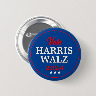 Harris Walz Vote 2024 Democrat Election 6 Cm Round Badge