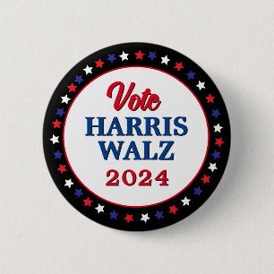 Harris Walz Vote 2024 Democrat Election 6 Cm Round Badge