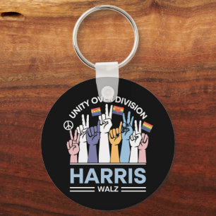 Harris Walz Waltz 2024 Unity Over Division Key Ring