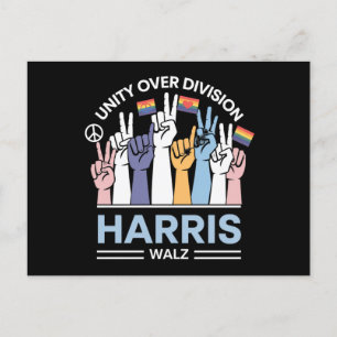 Harris Walz Waltz 2024 Unity Over Division Postcard