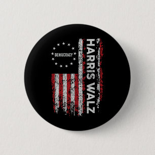 Harris WAlzheimer 2024 Harris Waltz Vp President 4 6 Cm Round Badge