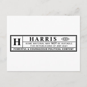 Harris Warning Label Postcard
