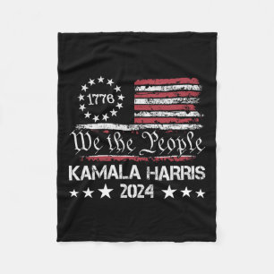 Harris We The People I’m With Her Usa Flag 1  Fleece Blanket