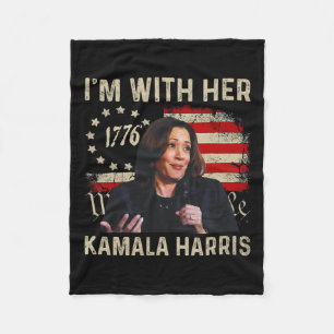 Harris We The People I’m With Her Usa Flag Fleece Blanket