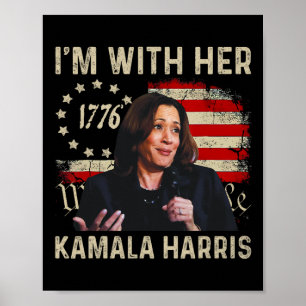 Harris We The People I’m With Her Usa Flag  Poster