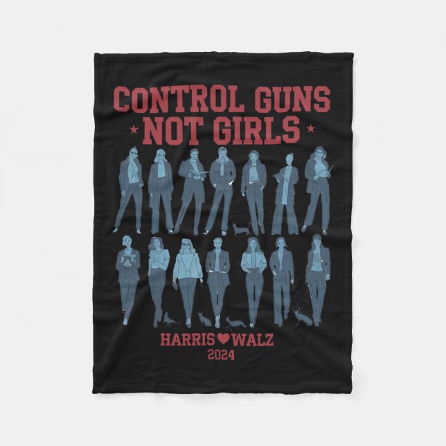 Harris Wheimer 2024 Control Guns Not Girls Kamala  Fleece Blanket (Front)