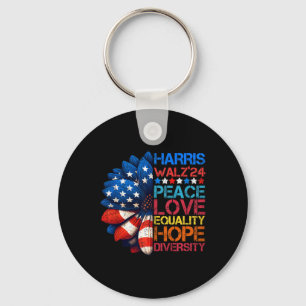 Harris Wheimer 2024 Peace Love Equality Hope Diver Key Ring