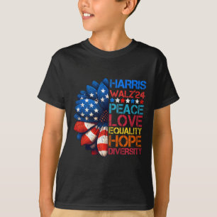 Harris Wheimer 2024 Peace Love Equality Hope Diver T-Shirt