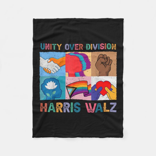 Harris Wheimer 2024 Unity Over Division Kamala Har Fleece Blanket (Front)