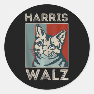 Harris Wheimer Funny Cat Tank Top Classic Round Sticker