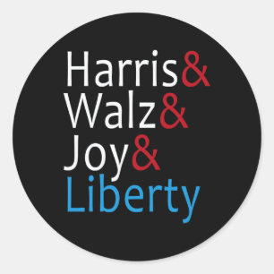 Harris Wheimer Joy Liberty Vote Kamala Harris Pres Classic Round Sticker