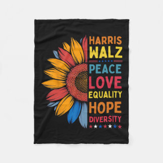 Harris Wheimer Peace Love Equality Hope Diversity  Fleece Blanket