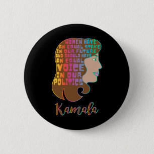 Harris Women Feminist Quote Rainbow Art Gift  6 Cm Round Badge