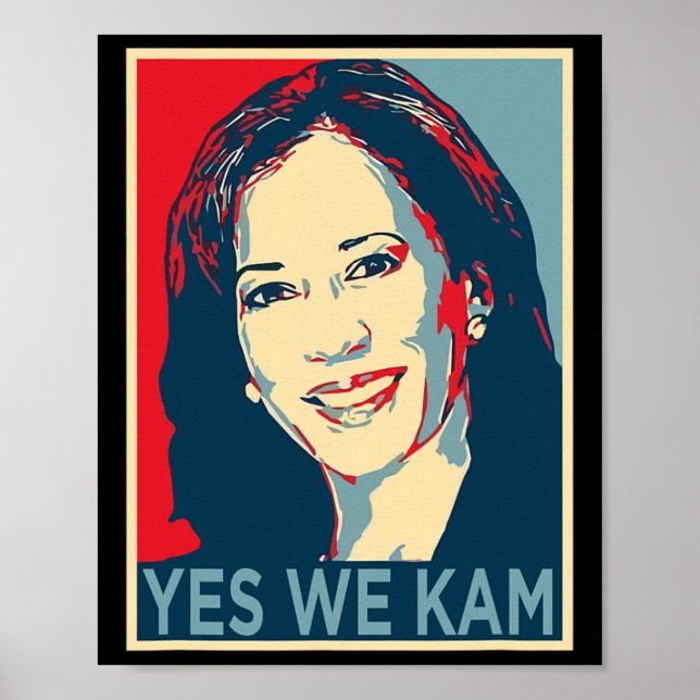 Harris Yes We Kam 2024 Election Political Campaign Poster (Front)