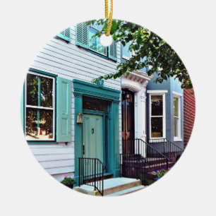 Harrisburg PA - Building with Green Door Ceramic Tree Decoration